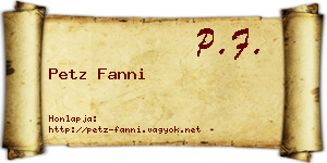 Petz Fanni névjegykártya
