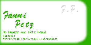 fanni petz business card